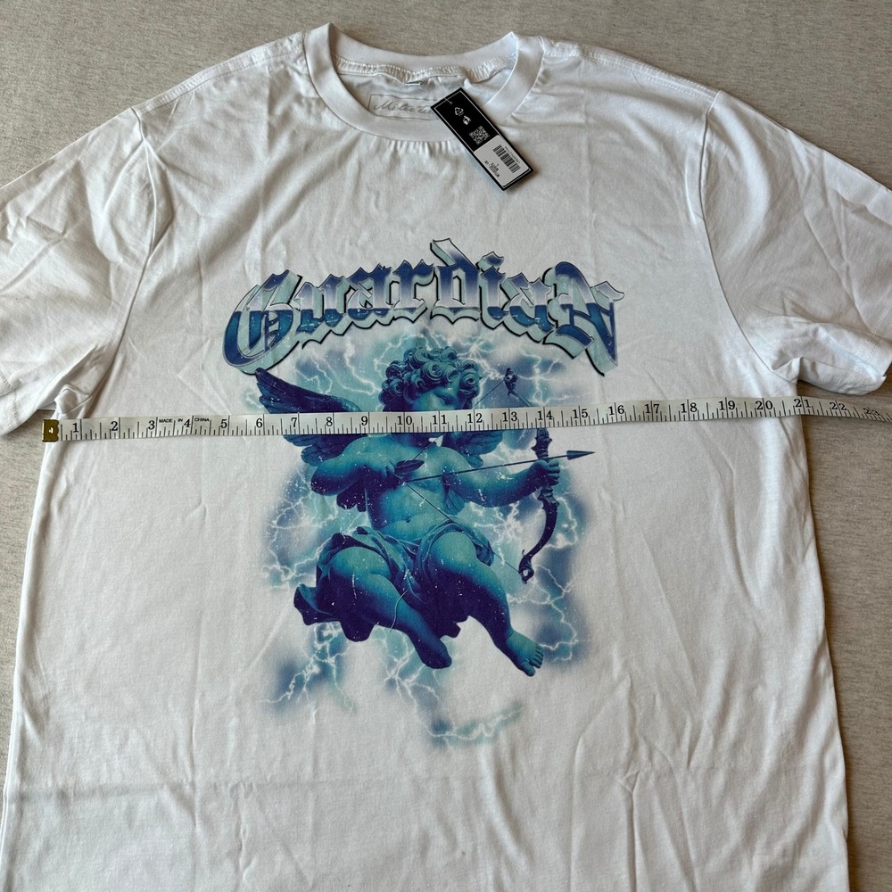 Mister Tee‎ Mens Guardian Angel Cherub Graphic T-Shirt White MTUS233 L NEW - Picture 4 of 6